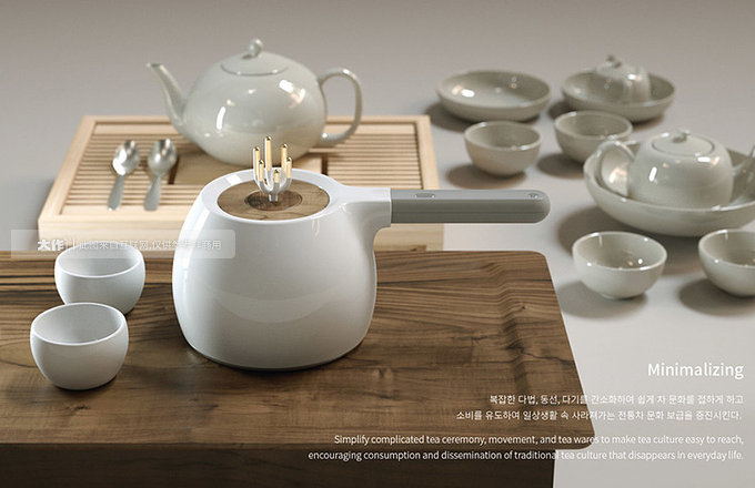陶瓷艺术品设计素材，茶艺术生活
##图片标签：现代茶具, 简约设计, 白色陶瓷, 木制桌面, 茶道仪式-高清免费商用摄影插画图片素材、设计案例