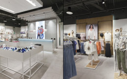 服装零售店色彩应用,色彩搭配,优衣库城市店铺设计 衣药店